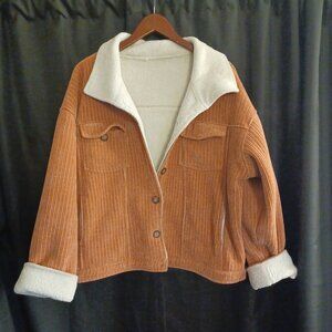 Women's Corduroy Sherpa Lined Jacket Size XL